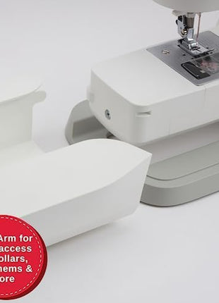 M1150 Portable Sewing Machine White – Accessories Included | 16 Stitches, Top Drop-In Bobbin, 4-Step Buttonhole, Free Arm, LED Light | Ideal Sewing Machine for Home Projects