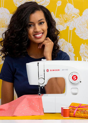 M1150 Portable Sewing Machine White – Accessories Included | 16 Stitches, Top Drop-In Bobbin, 4-Step Buttonhole, Free Arm, LED Light | Ideal Sewing Machine for Home Projects