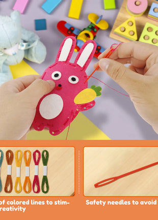 Sewing Kit Cute Animal Sewing Craft Set Fun and Educational DIY Doll Sewing Toys for Kids Beginners DIY Handcraft Sewing Kit