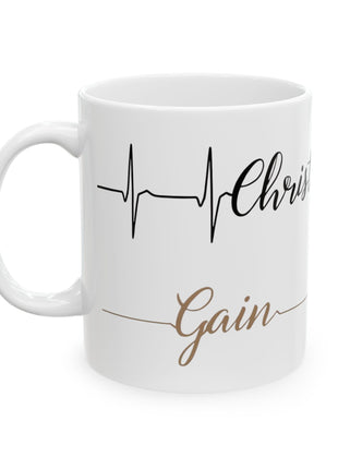 Faith-Inspired Ceramic Mug - Heartbeat Design, Christian Gift, Inspirational Coffee Mug, Religious Decor, Spiritual Encouragement