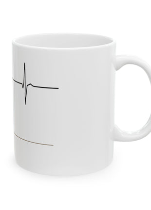 Faith-Inspired Ceramic Mug - Heartbeat Design, Christian Gift, Inspirational Coffee Mug, Religious Decor, Spiritual Encouragement