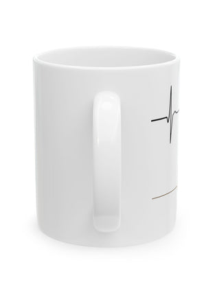 Faith-Inspired Ceramic Mug - Heartbeat Design, Christian Gift, Inspirational Coffee Mug, Religious Decor, Spiritual Encouragement