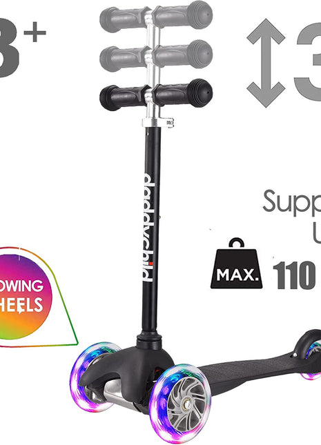 3 Wheel Scooters for Kids, Kick Scooter for Toddlers 3-6 Years Old, Boys and Girls Scooter with Light up Wheels, Mini Scooter for Children