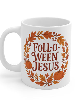 Fall-o-ween Jesus Mug, Fall Decor, Inspirational Coffee Cup, Funny Gift for Friends or Family, Autumn Kitchenware