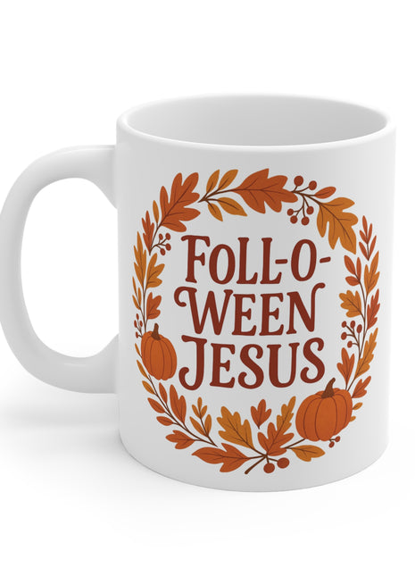 Fall-o-ween Jesus Mug, Fall Decor, Inspirational Coffee Cup, Funny Gift for Friends or Family, Autumn Kitchenware