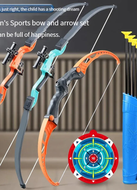 52Cm Bow and Arrow Toy Set for Children Archery Practice Recurve Outdoor Sorts Shooting Toy with Target Boys Kids Gifts