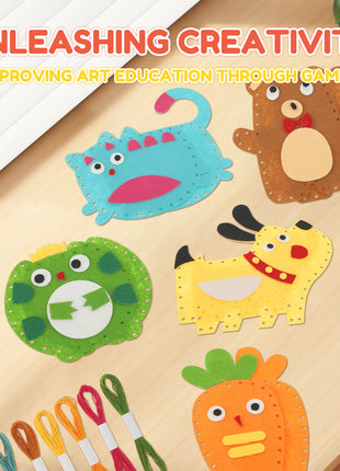 Sewing Kit Cute Animal Sewing Craft Set Fun and Educational DIY Doll Sewing Toys for Kids Beginners DIY Handcraft Sewing Kit