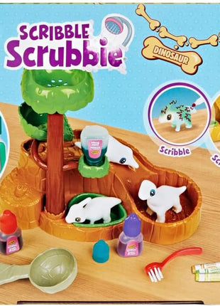 Scribble Scrubbie Pets Dinosaur Waterslide, Dinosaur Toys for Kids, Pet Grooming Toy, Gifts for Boys & Girls, Ages 3+