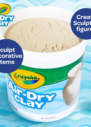 Air Dry Clay (5Lbs), Natural White Modeling Clay for Kids, Sculpting Material, Bulk Craft Supplies, Teacher Classroom Must Haves for School
