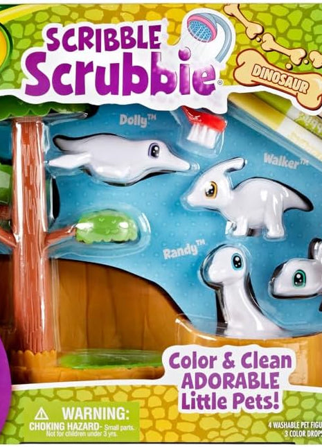 Scribble Scrubbie Pets Dinosaur Waterslide, Dinosaur Toys for Kids, Pet Grooming Toy, Gifts for Boys & Girls, Ages 3+