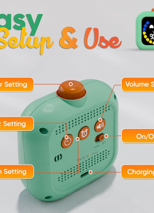 Digital Visual Timer for Kids - Rechargeable 99-Min Countdown for Focus, Transitions & Routines - Ideal for ADHD, Autism & Daily Use at Home, Therapy or Classroom
