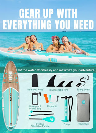 Inflatable Stand up Paddle Board with SUP Accessories, Anti-Slip EVA Deck, 10’6’’ Inflatable Paddle Boards for Adults & Youth of All Skill Levels