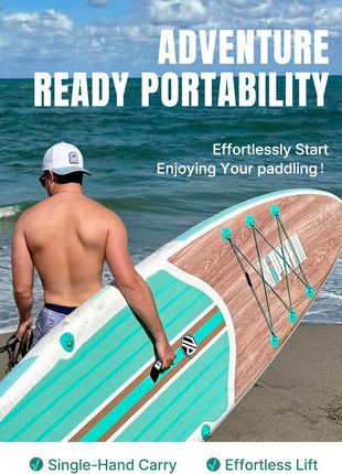 Inflatable Stand up Paddle Board with SUP Accessories, Anti-Slip EVA Deck, 10’6’’ Inflatable Paddle Boards for Adults & Youth of All Skill Levels
