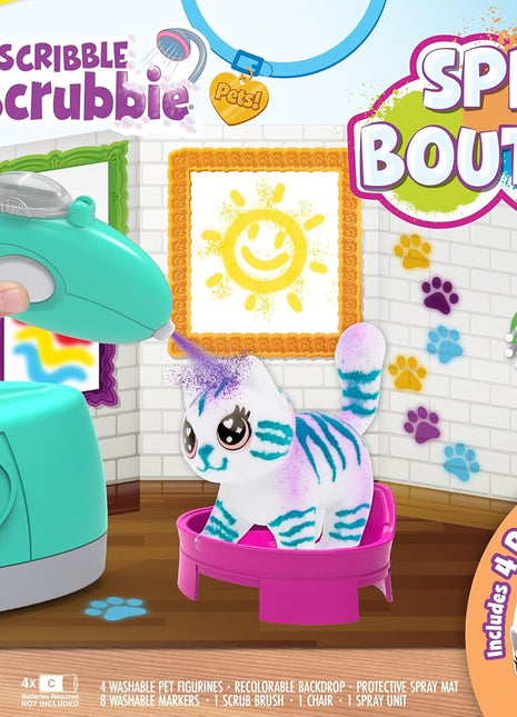 Scribble Scrubbie Pets Spray Boutique, Airbrush Art Set for Kids, DIY Crafts for Toddlers, Kids Toys, Gifts for Girls & Boys, Ages 3+