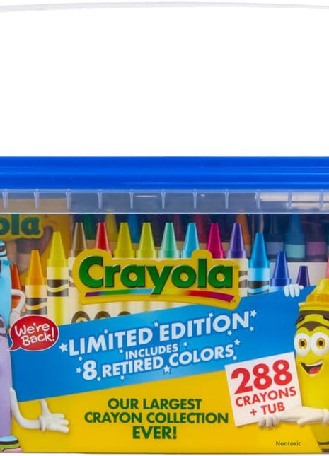 Crayon Tub - Limited Edition Colors (288Ct), Bulk Crayons for Kids, Must Have Classroom Art Supplies for Preschool & Kindergarten, Bulk Classroom Essentials