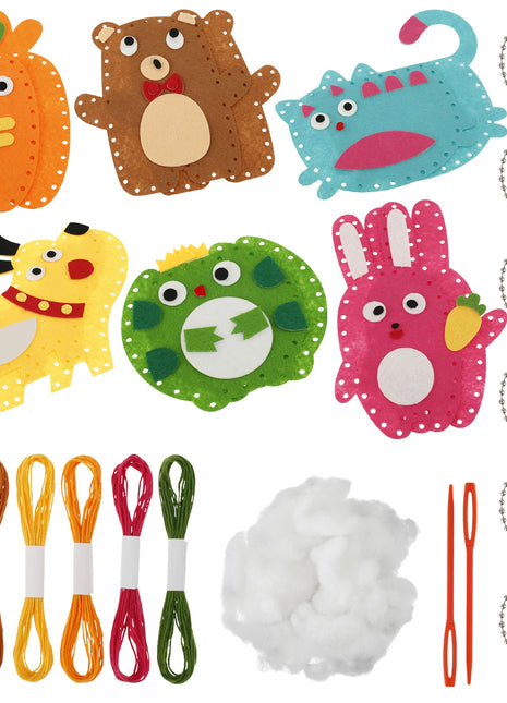 Sewing Kit Cute Animal Sewing Craft Set Fun and Educational DIY Doll Sewing Toys for Kids Beginners DIY Handcraft Sewing Kit