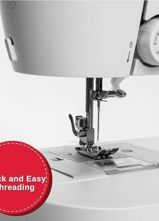 M1150 Portable Sewing Machine White – Accessories Included | 16 Stitches, Top Drop-In Bobbin, 4-Step Buttonhole, Free Arm, LED Light | Ideal Sewing Machine for Home Projects