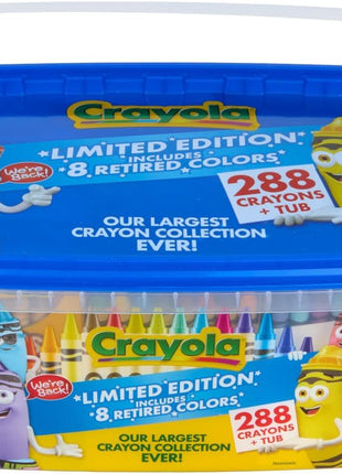 Crayon Tub - Limited Edition Colors (288Ct), Bulk Crayons for Kids, Must Have Classroom Art Supplies for Preschool & Kindergarten, Bulk Classroom Essentials